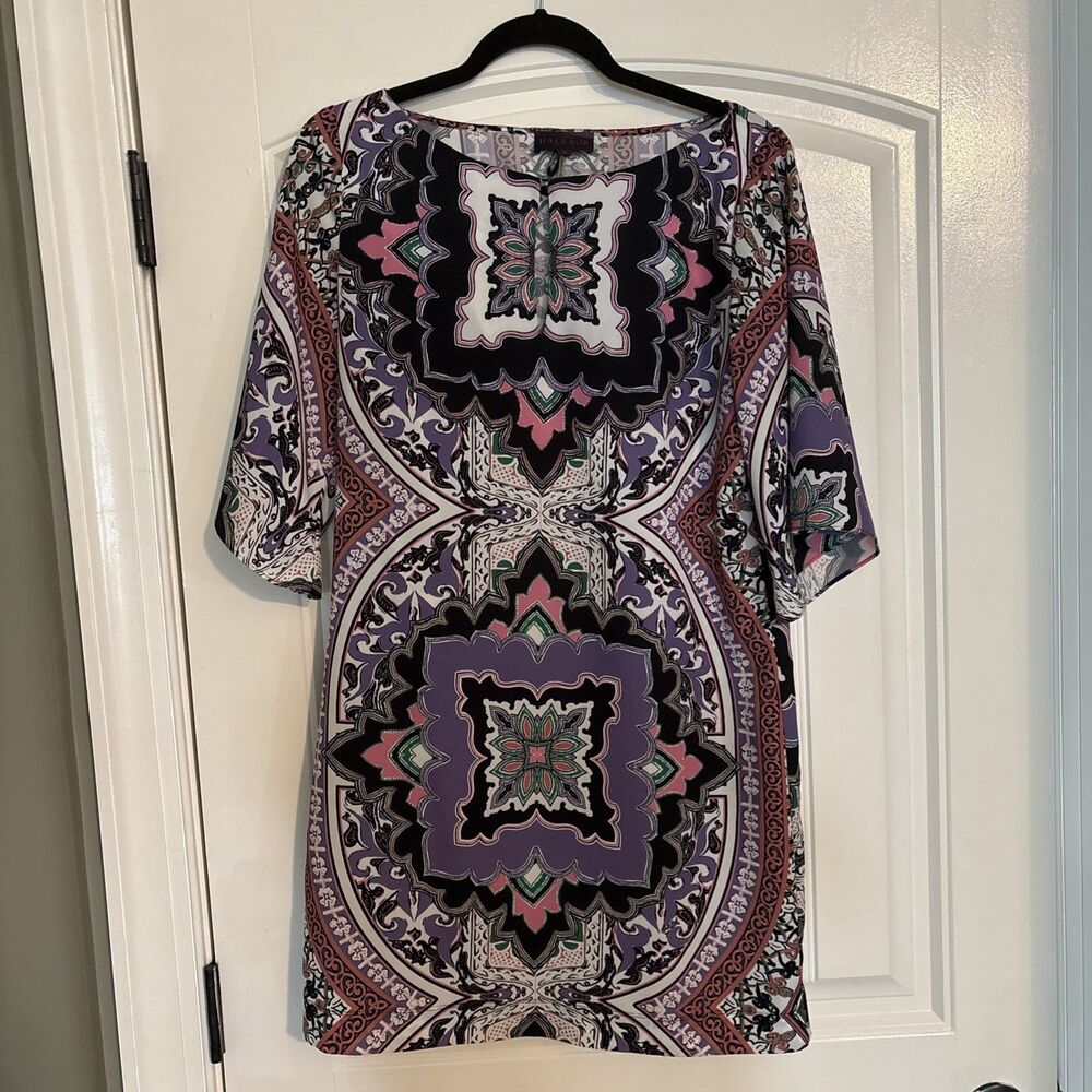 NWOT Hale Bob Multi-Color Kimono Shirt Dress-Small